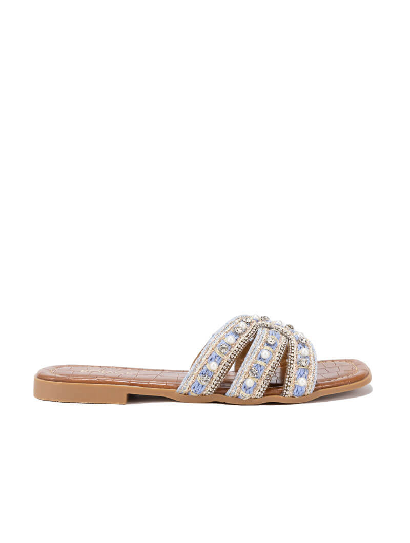 Mules plates avec strass